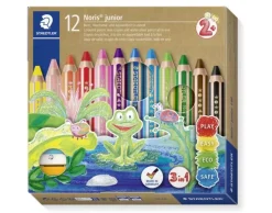 Set 12 lápices cera acuarelables Junior Noris 140 Staedtler