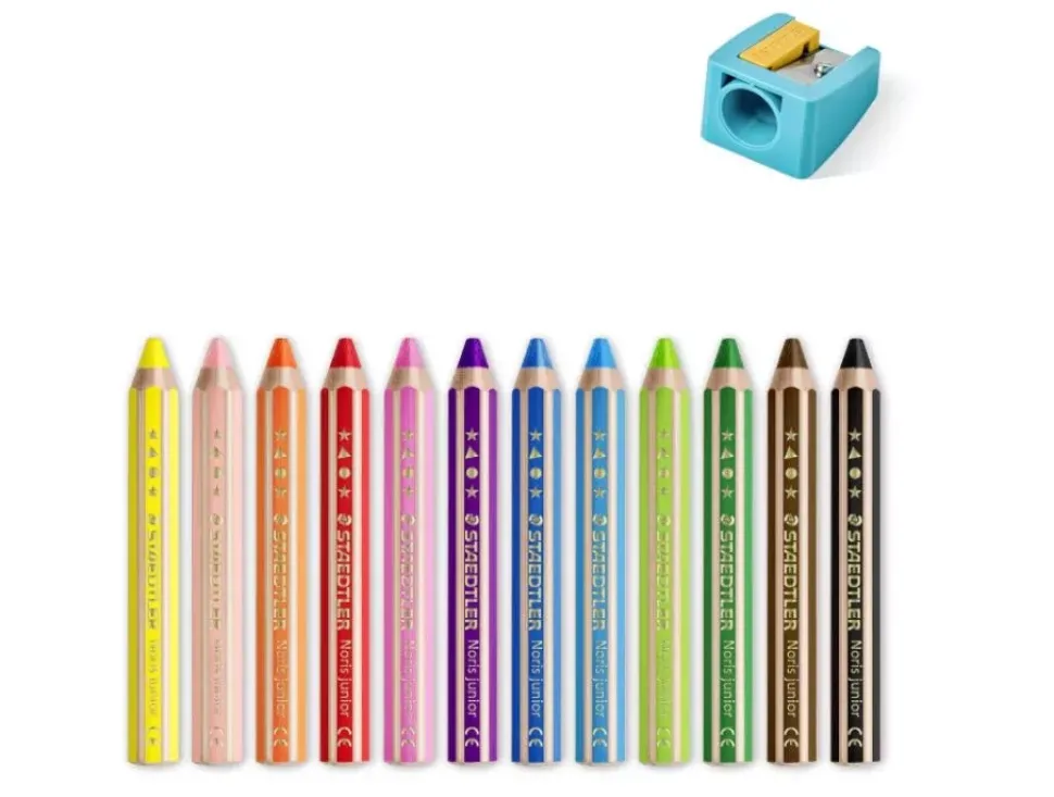 Set 12 lápices cera acuarelables Junior Noris 140 Staedtler