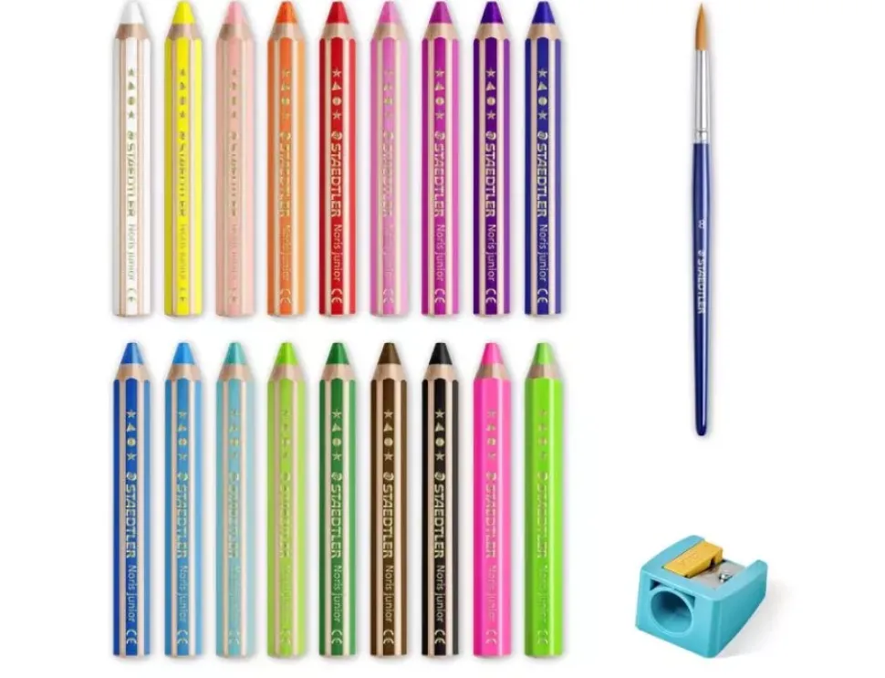Set 18 lápices cera acuarelables Junior Noris 140 Staedtler