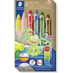 Set 6 lápices cera acuarelables Junior Noris 140 Staedtler