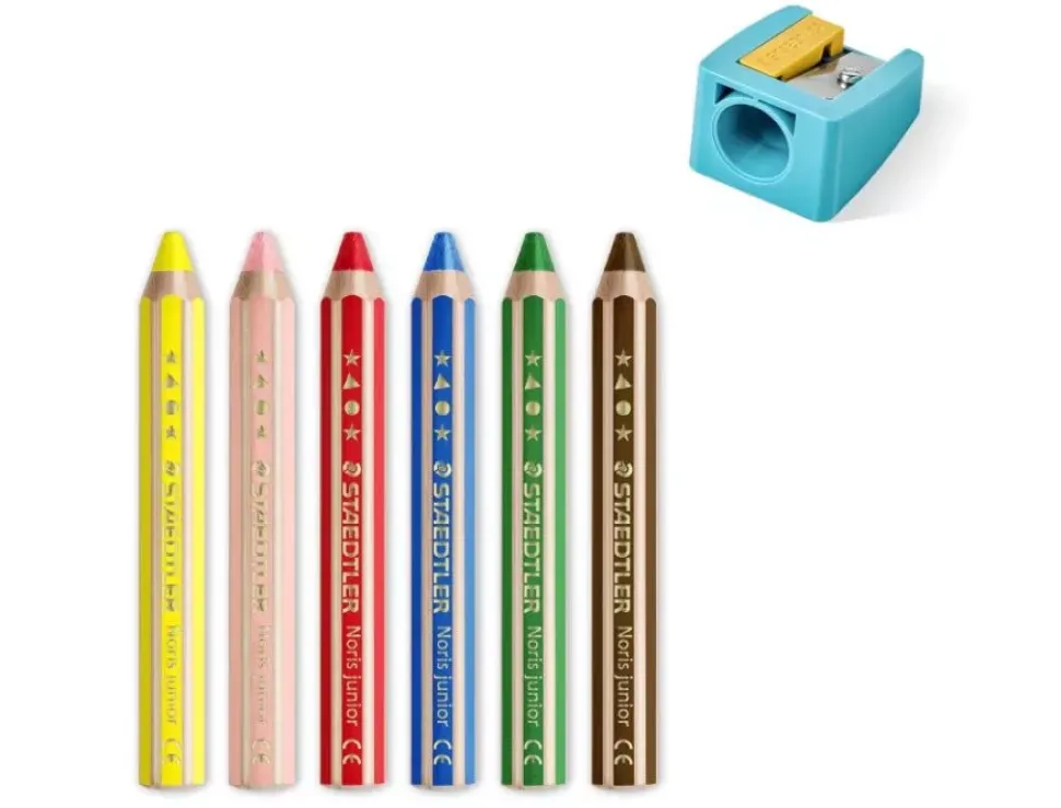 Set 6 lápices cera acuarelables Junior Noris 140 Staedtler