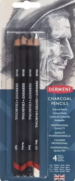 Set 4 lápices de carboncillo Derwent