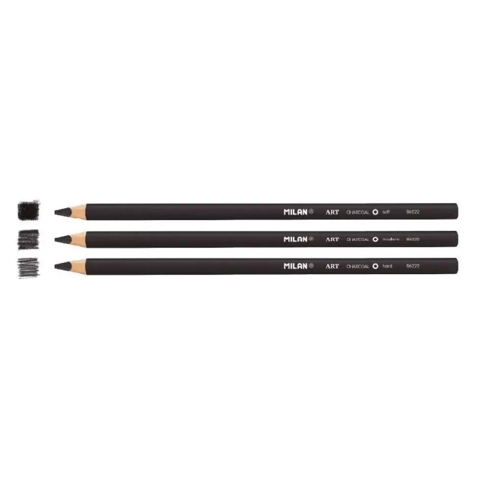 Set 3 lápices de carboncillo Milan