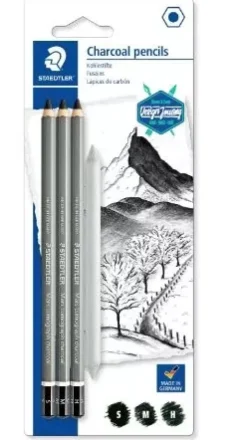 Set 3 Lápices de carboncillo 100C Mars Lumograph Staedtler
