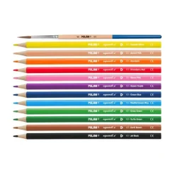 Set 12 lápices de colores acuarelables y pincel Milan