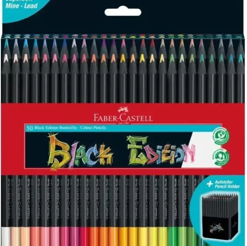 Set 50 Lápices de Colores Black Edition Faber-Castell