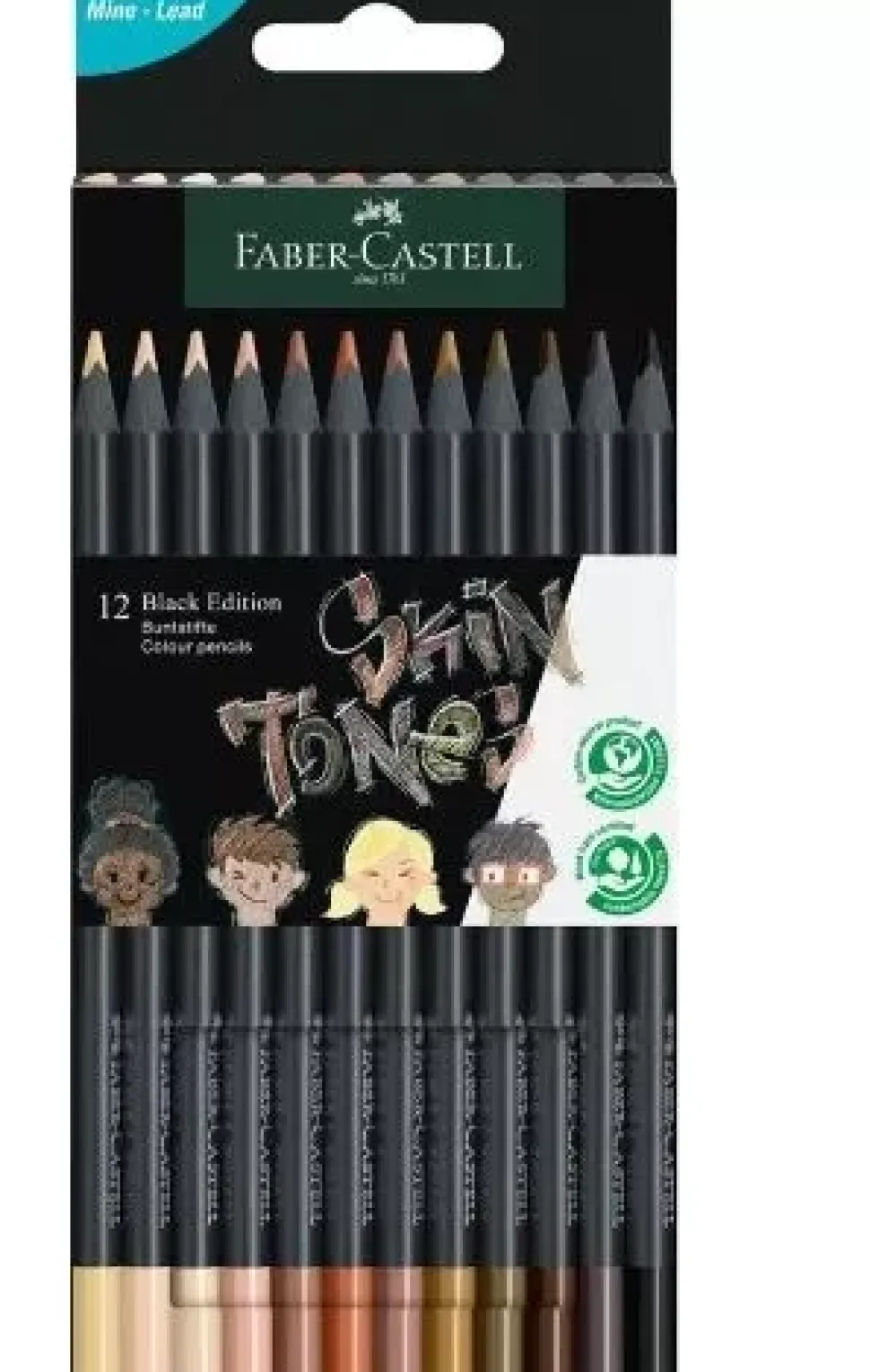 Set 12 Lápices de Colores Tonos Piel Black Edition Faber-Castell
