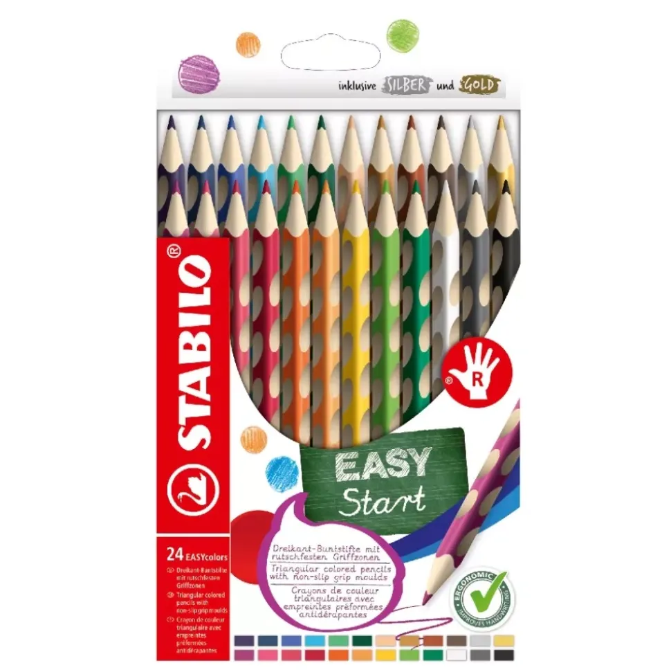 Set 24 Lápices Easy Start STABILO EasyColors Diestros