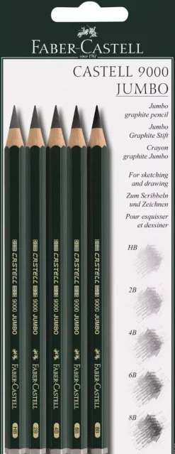 Set 5 Lápices grafito Castell 9000 Faber-Castell