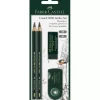 Set 2 Lápices grafito Castell 9000 Jumbo + Goma + Sacapuntas Faber-Castell