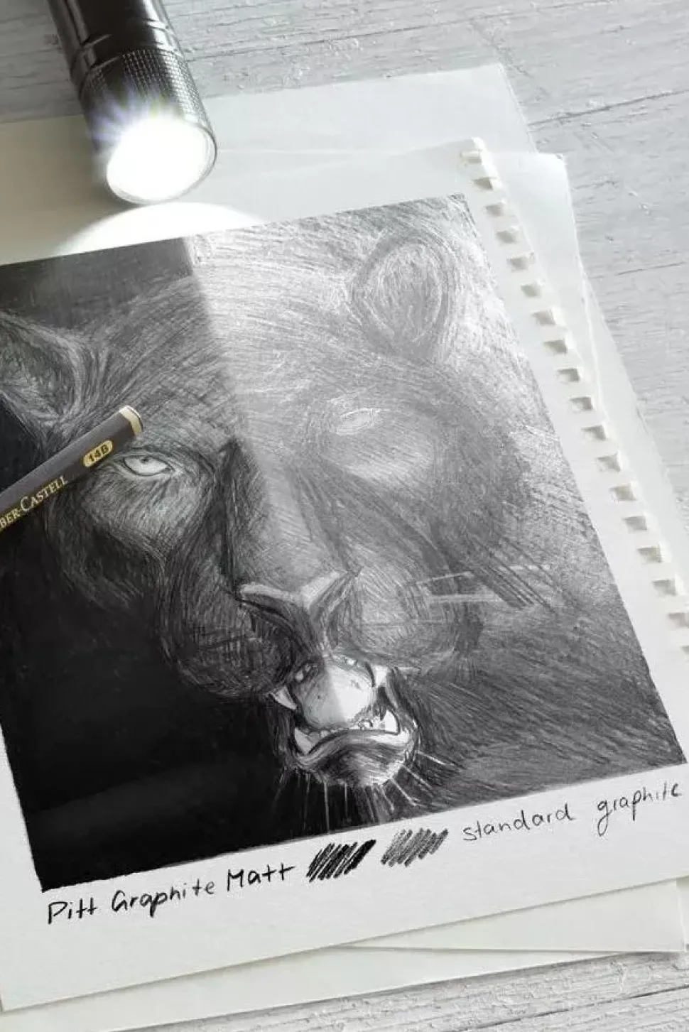 Set 6 lápices Grafito Ultra Black C Pitt Graphite Matt Faber-Castell