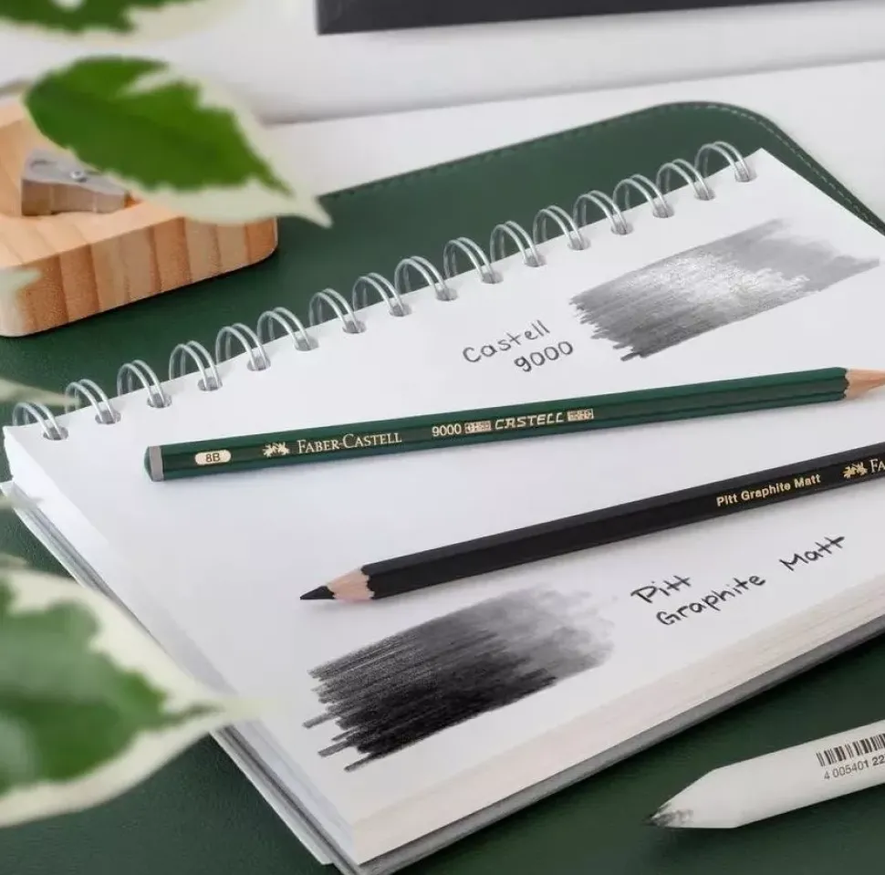Set 6 lápices Grafito Ultra Black C Pitt Graphite Matt Faber-Castell