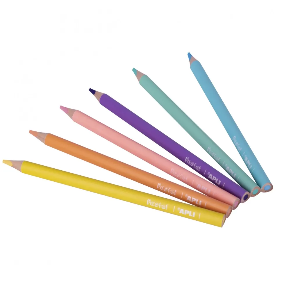 Set 6 lápices triangulares de colores Pastel jumbo Apli