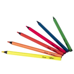 Set 6 lápices triangulares de colores fluorescentes jumbo Apli