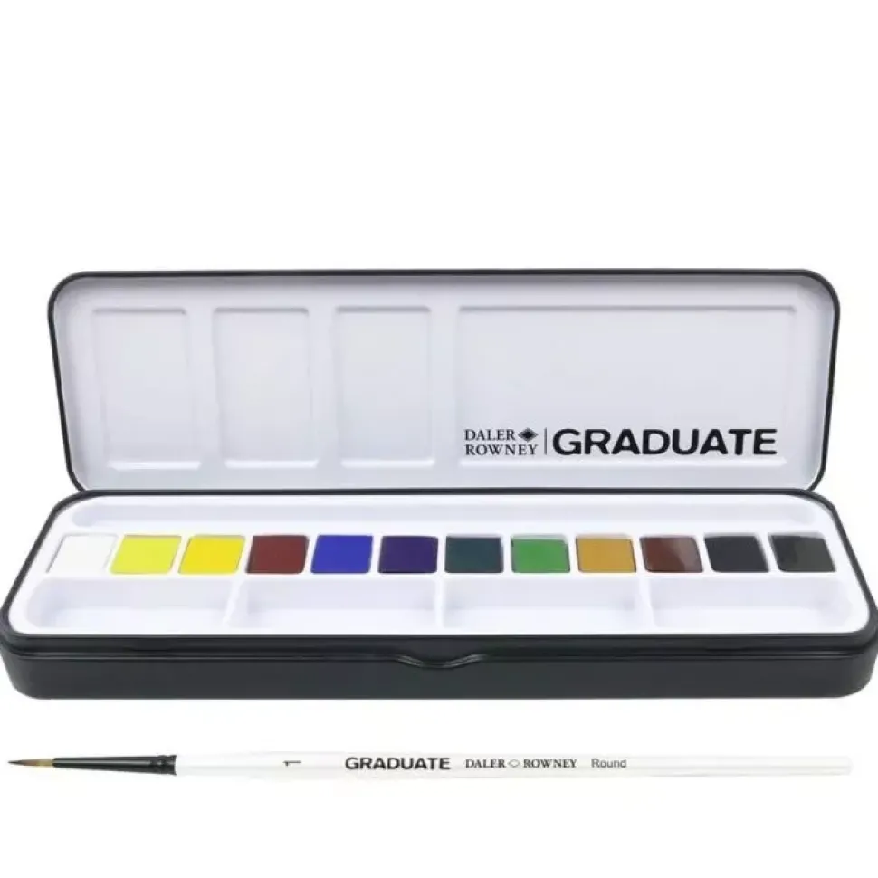 Set 12 medios godets de acuarela Graduate Daler-Rowney