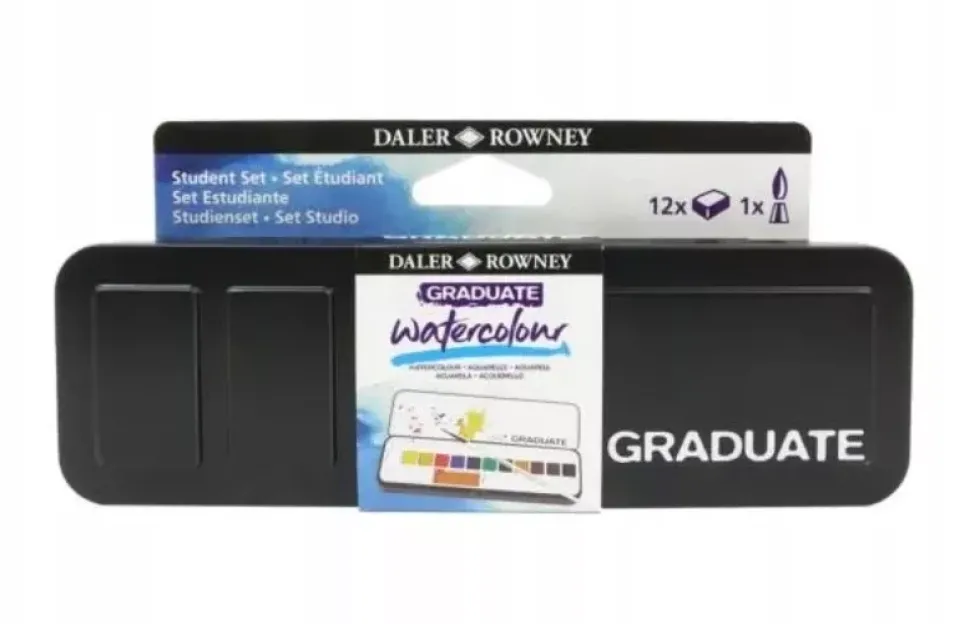 Set 12 medios godets de acuarela Graduate Daler-Rowney