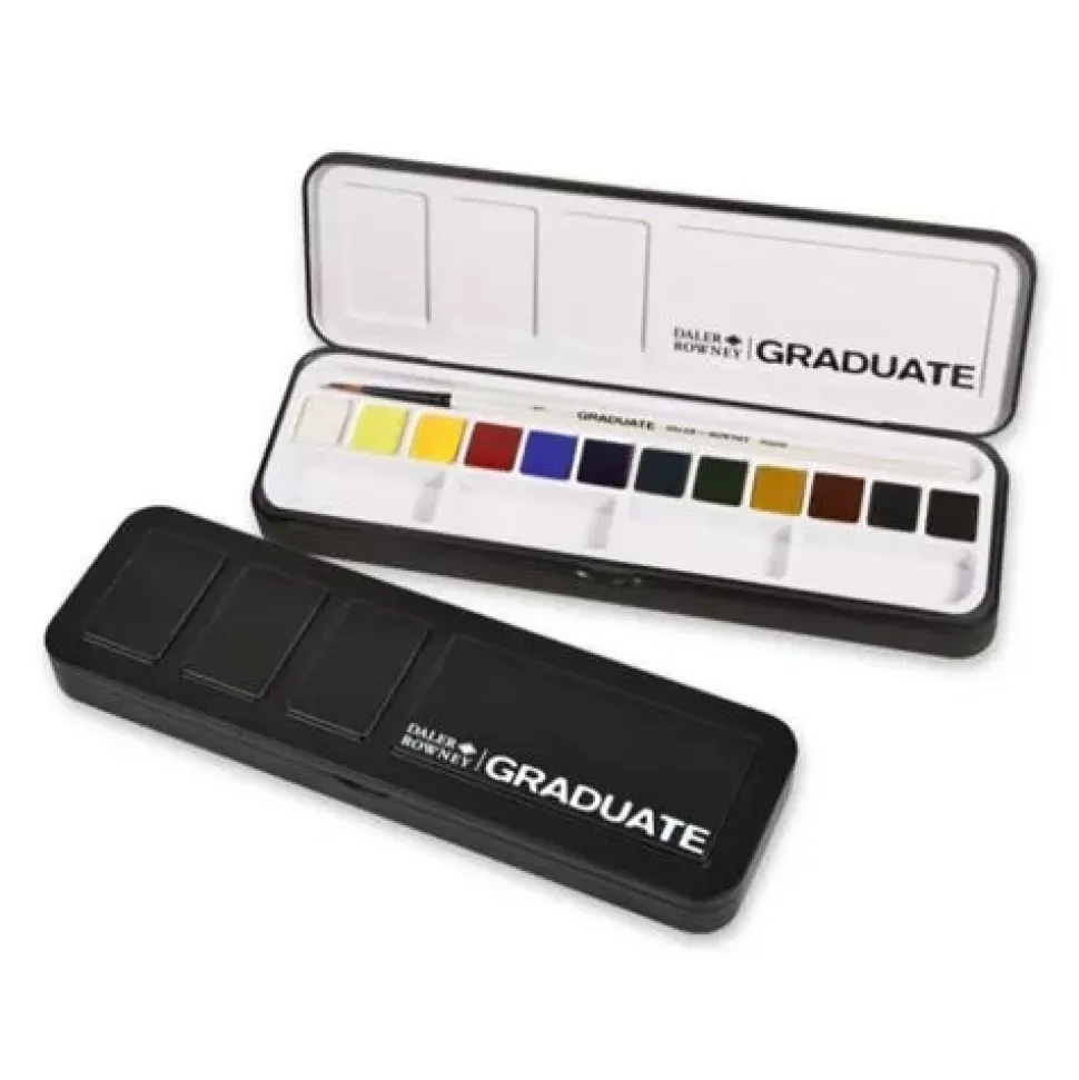 Set 12 medios godets de acuarela Graduate Daler-Rowney