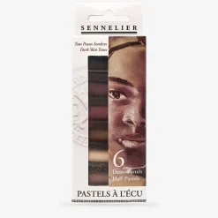Set 6 Medios Pasteles À L'Ecu Tonos Piel Oscuros Sennelier