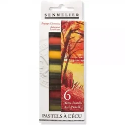 Set 6 medios pasteles À L'Ecu Paisaje Otoñal Sennelier