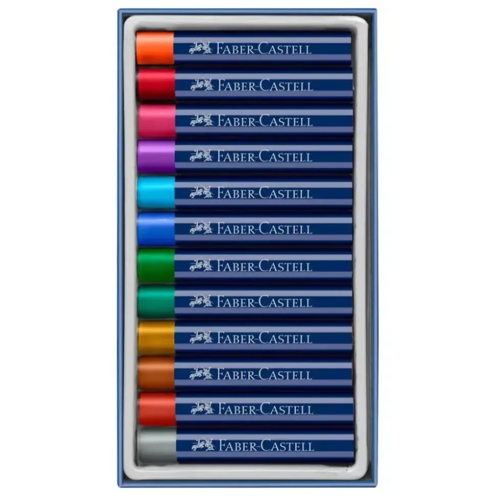 Set 12 Pasteles al Óleo Grasos Metálicos Creative Studio Faber-Castell