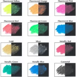 Set 12 Pasteles al Óleo Metallic & Fluorescent Colours Pentel