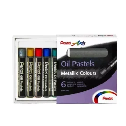 Set 6 Pasteles al Óleo Metallic Colours Pentel