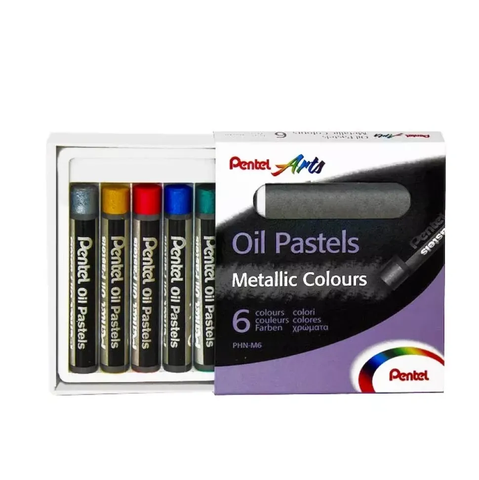 Set 6 Pasteles al Óleo Metallic Colours Pentel