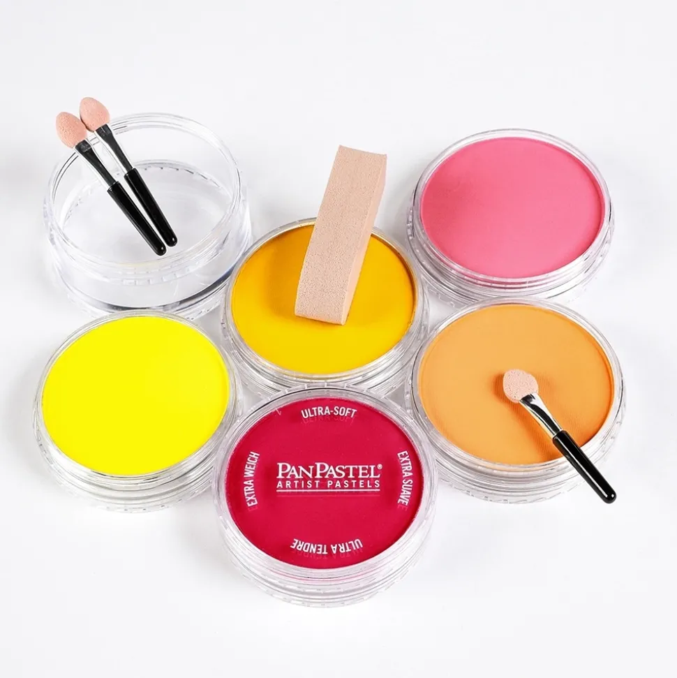 Set 5 Pasteles Bright Warm y esponjas PanPastel 9ml