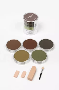 Set 5 Pasteles concentrados Extra Dark Shades Earth y esponjas PanPastel 9ml