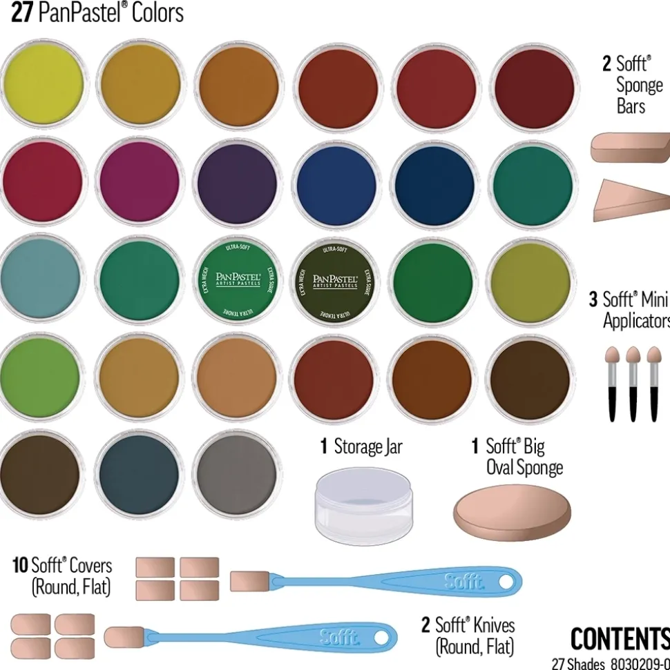 Set 27 Pasteles concentrados Shades y herramientas PanPastel 9ml