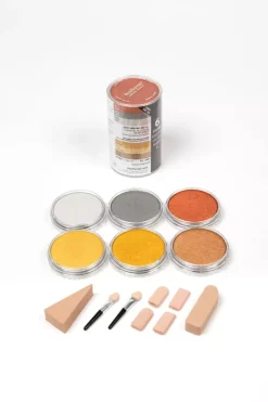 Set 6 Pasteles concentrados metálicos y esponjas PanPastel 9ml