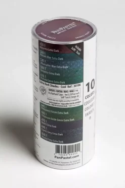Set 10 Pasteles concentrados Extra Dark Shades Cool y esponjas PanPastel 9ml