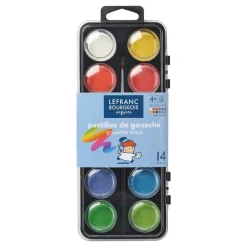 Set 12 Pastillas gouache surtidas y pincel Lefranc & Bourgeois