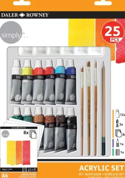 Set 25 Piezas Acrílico Daler Rowney