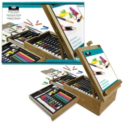 Set 104 Piezas Medios Mixtos + Caja Caballete de Madera Royal & Langnickel
