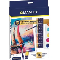 Set 16 piezas para pintura con gouache Manley