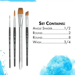Set 4 pinceles Aqua Elite Professional #2 Princeton