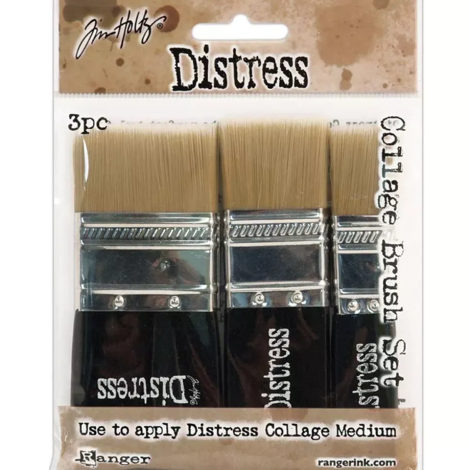 Set 3 Pinceles Collage Distress Tim Holtz Ranger