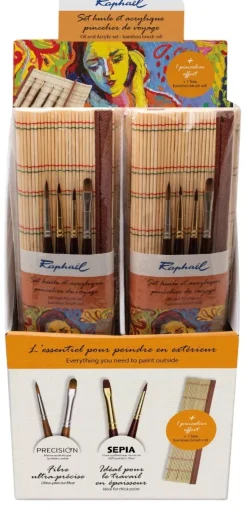 Set 4 pinceles de óleo y acrílico y esterilla Raphäel