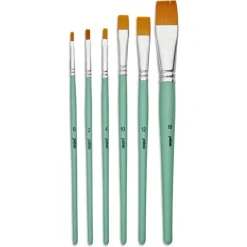 Set 6 pinceles de poliamida dorada para acrílico Pebeo
