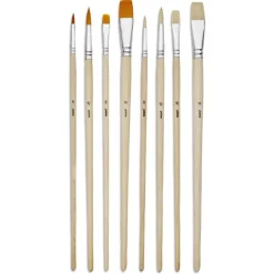 Set 8 pinceles multitécnicas mango largo Pebeo