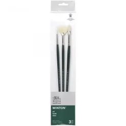 Set 3 pinceles para óleo Cerdas naturales Mango largo Winton Winsor & Newton 03