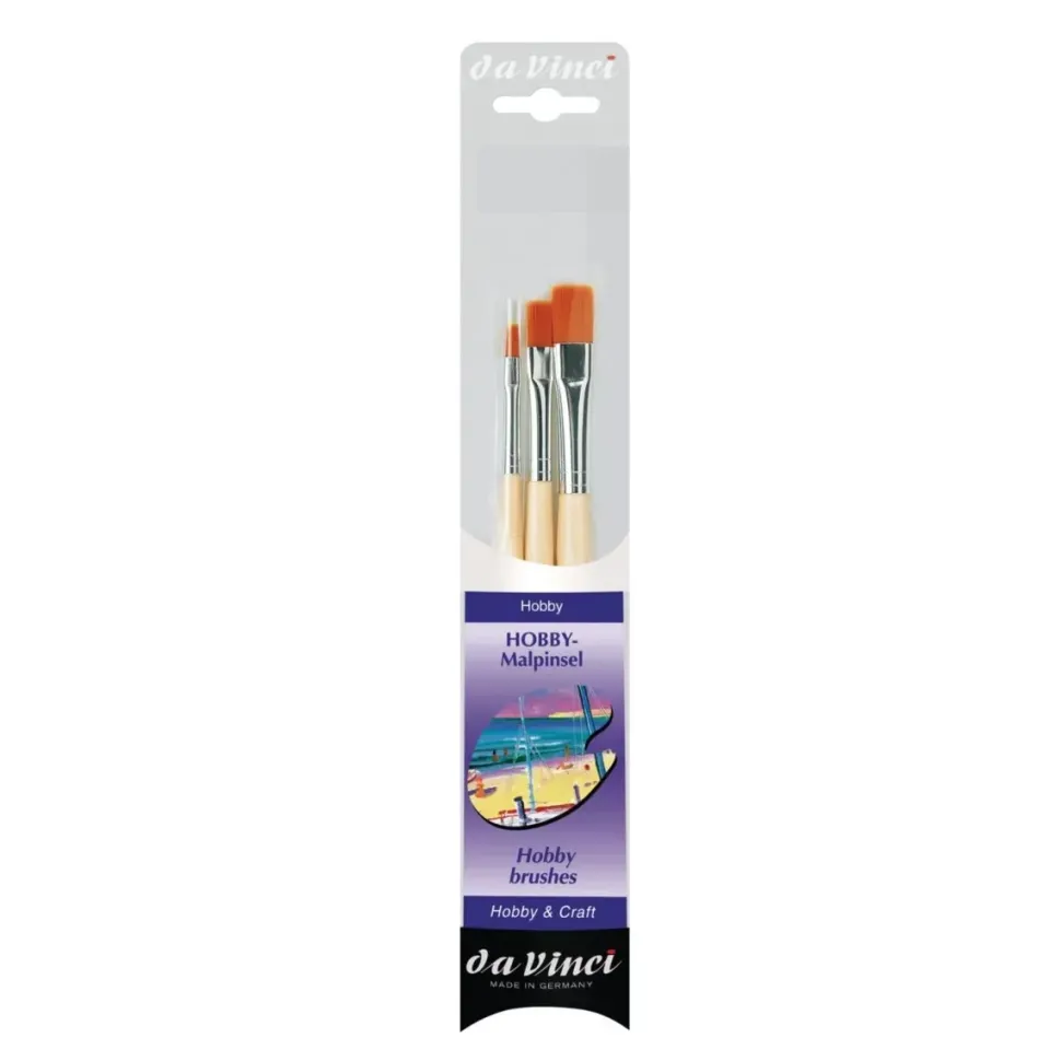 Set 3 pinceles sintéticos planos 5268 Hobby da Vinci