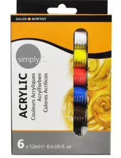 Set 6 pinturas acrílicas Simply Daler-Rowney 12ml