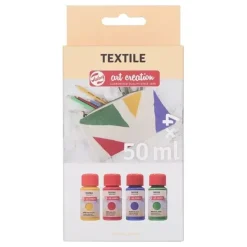 Set 4 pinturas Pearl textiles Art Creation 50ml