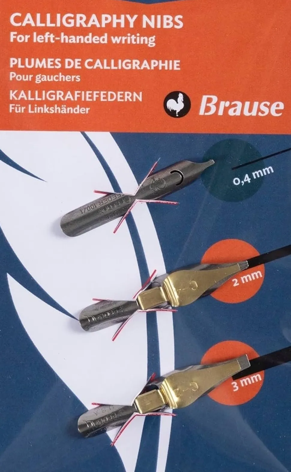Set 3 Plumillas Caligrafía para Zurdos Brause