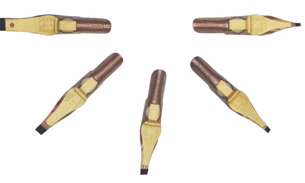 Set 6 plumillas planas para zurdos serie C Speedball
