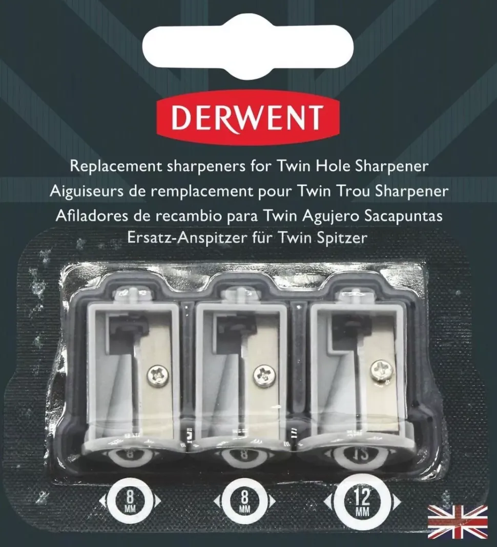 Set 3 repuestos para sacapuntas doble punta eléctrico Derwent