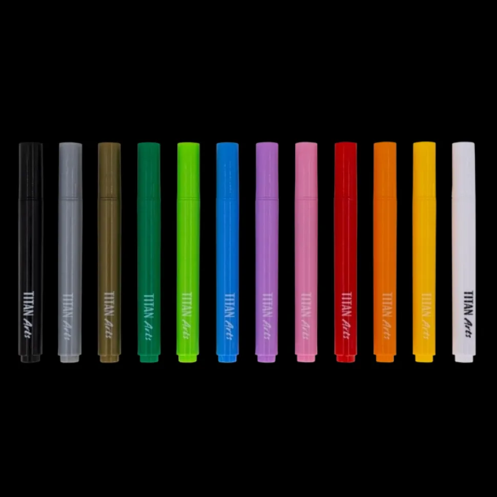 Set 12 rotuladores acrílicos colores surtidos Titan