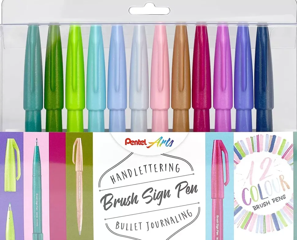 Set 12 Rotuladores Brush Sign Pen Pentel
